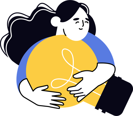Girl with creative idea  Illustration