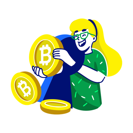 Girl with Crypto Keyhole  Illustration