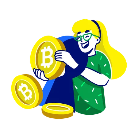 Girl with Crypto Keyhole  Illustration