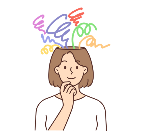 Girl with curious mind  Illustration