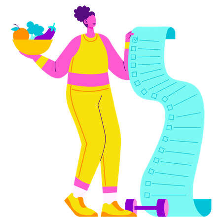Girl with Diet plan  Illustration