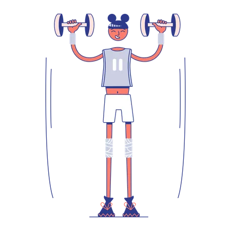 Girl with dumbbells  イラスト