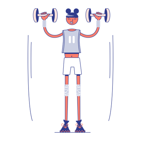 Girl with dumbbells  Illustration