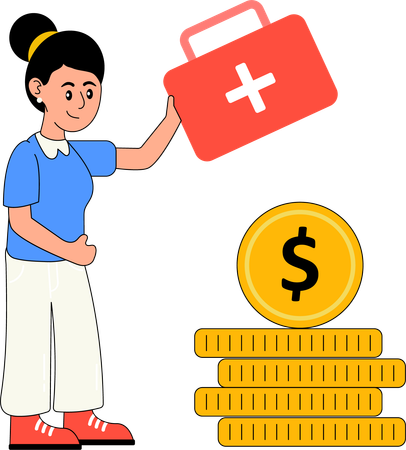 Girl with Emergency Savings  Illustration