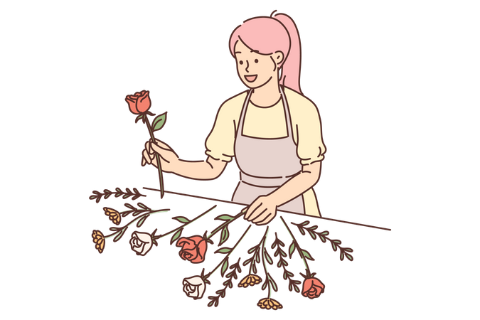 Girl with flower  Illustration