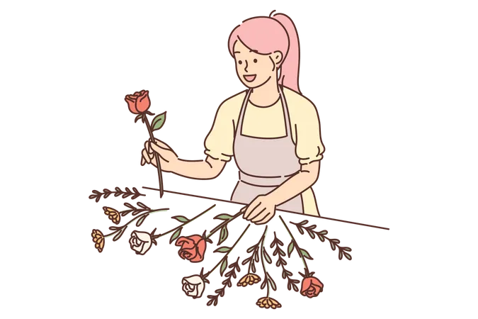 Girl with flower  Illustration