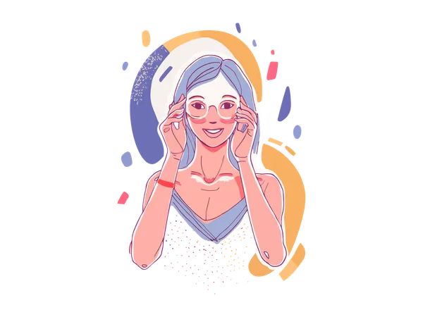 Girl With Glasses  Illustration