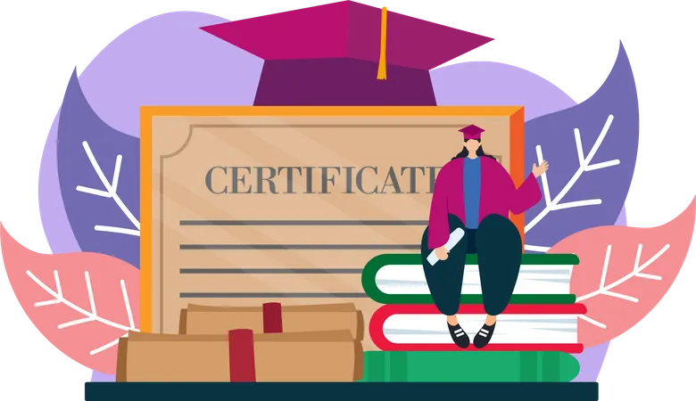 Girl with graduation degree  Illustration