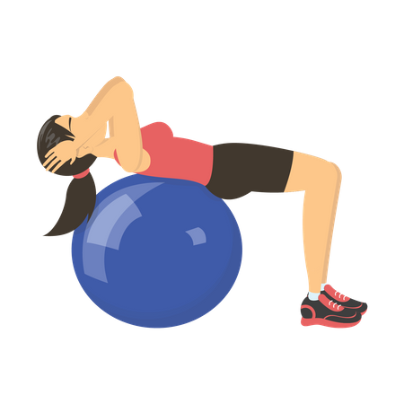 Girl with gym ball Illustration