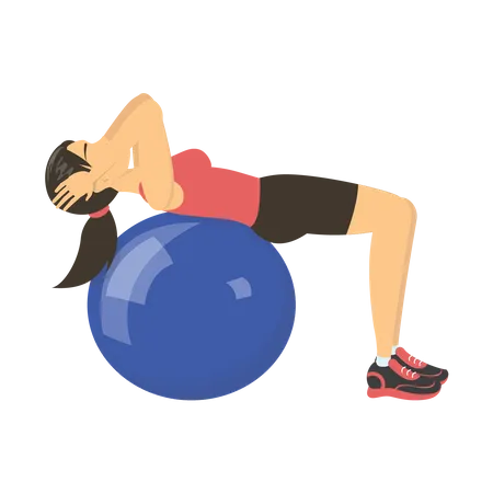 Girl with gym ball  Illustration