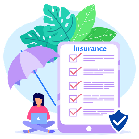 Girl with Health insurance Illustration