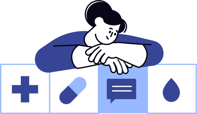 Girl with healthcare app  Illustration