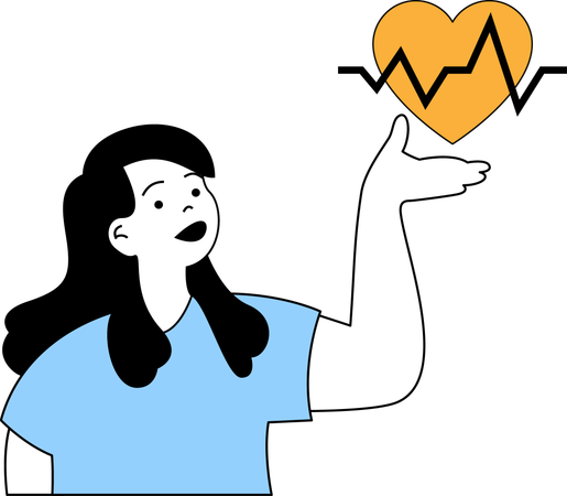Girl with Heart beat  イラスト