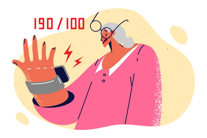 Girl with high blood pressure  Illustration
