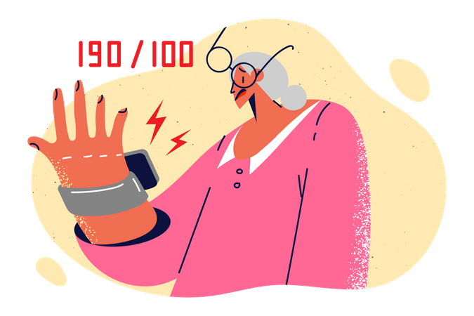 Girl with high blood pressure  Illustration