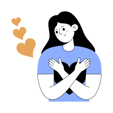 Girl with hope in hands  Illustration