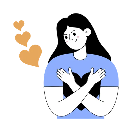 Girl with hope in hands  Illustration