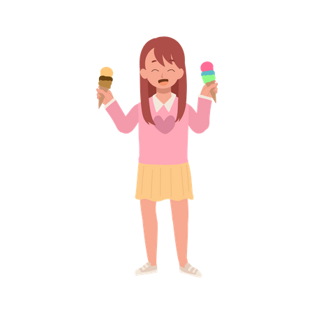 Girl with ice cream  Illustration