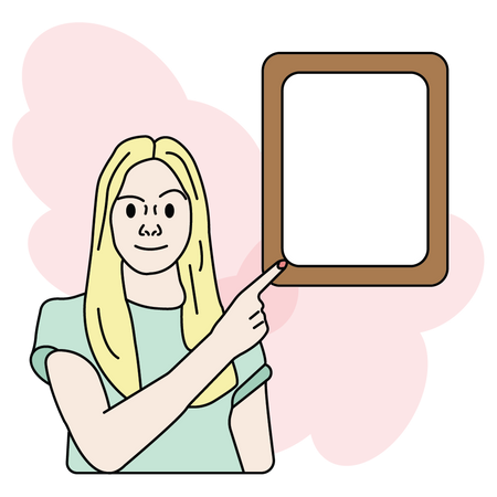 Girl with idea frame  Illustration