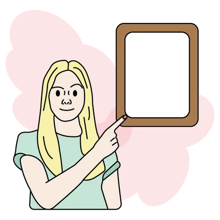 Girl with idea frame  Illustration