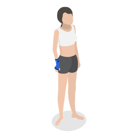 Girl with injured arm standing  Illustration