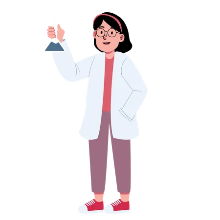 Girl with Lab Coat  Illustration