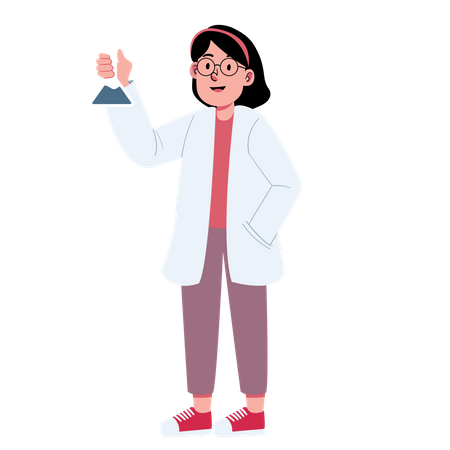 Girl with Lab Coat  Illustration