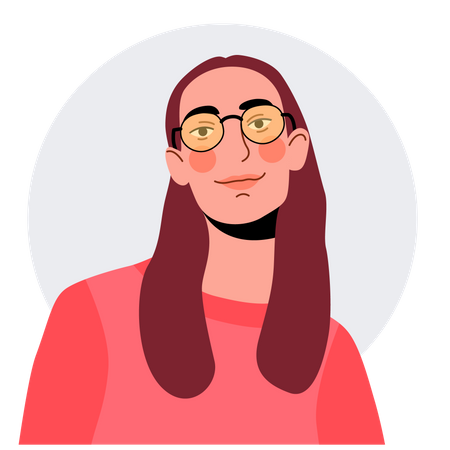 Girl with long brown hair  Illustration