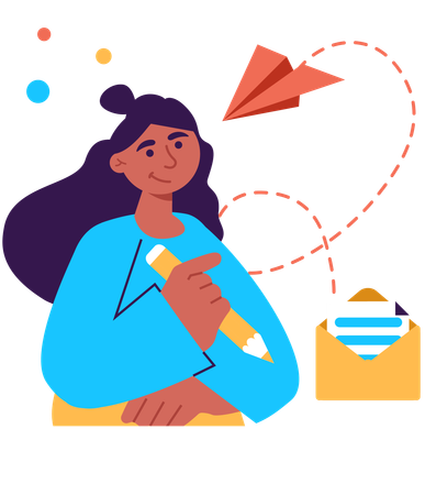 Girl with mail  Illustration