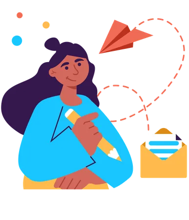 Girl with mail  Illustration