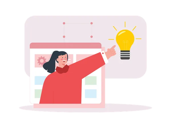 Girl with marketing idea  Illustration