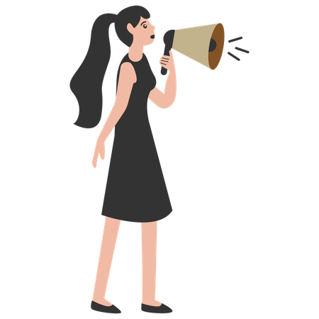 Girl with megaphone  Illustration