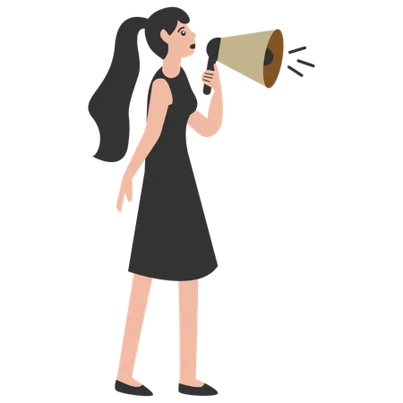 Girl with megaphone  Illustration