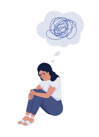Girl with mental issue Illustration