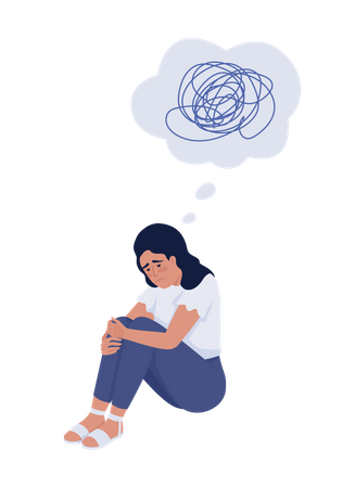 Girl with mental issue  Illustration