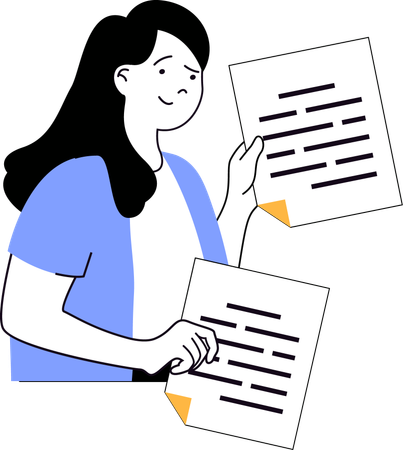 Girl with news letter  Illustration