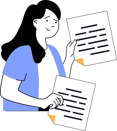 Girl with news letter  Illustration