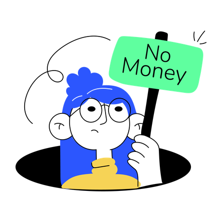 Girl with no money  Illustration