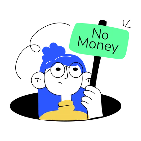 Girl with no money  Illustration