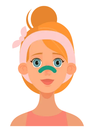 Girl with nose patch Illustration