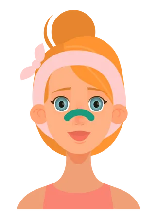 Girl with nose patch  Illustration