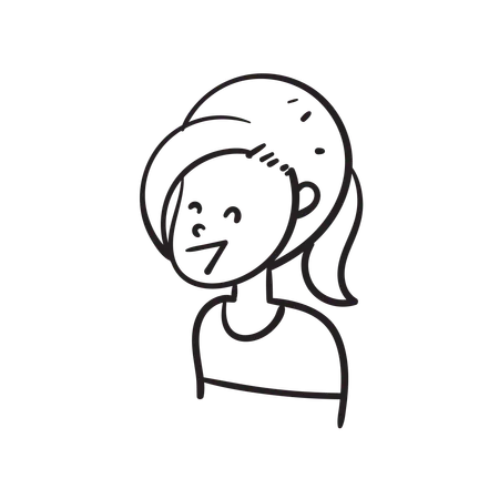 Girl with old hairstyle smiling  Illustration