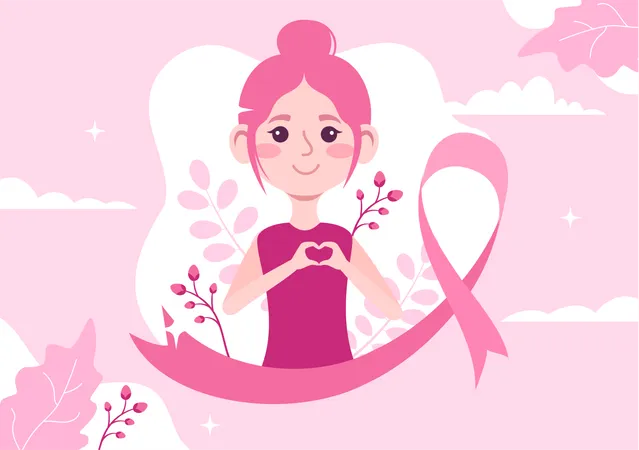 Breast Cancer Awareness Month Vector Illustration Of Diverse Women With Pink Support Ribbon For Healthcare Campaign Solidarity Background Templates Illustration