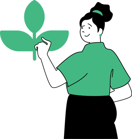 Girl with plant  Illustration