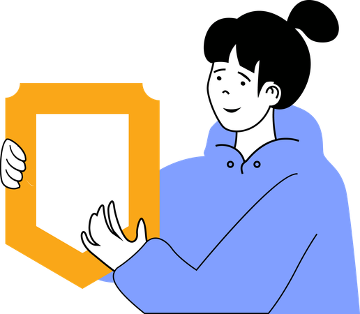 プログラミングボードを持つ女の子  イラスト