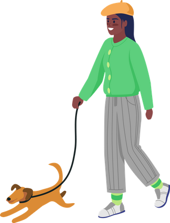 Girl with puppy  Illustration
