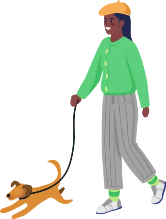 Girl with puppy  Illustration