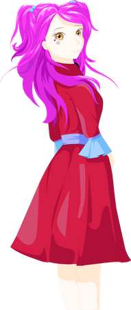Girl with purple hair  Illustration