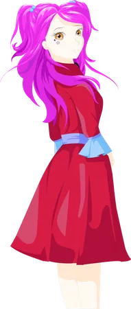 Girl with purple hair  Illustration