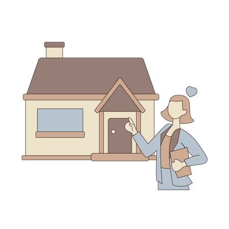 Girl with Real Estate  Illustration